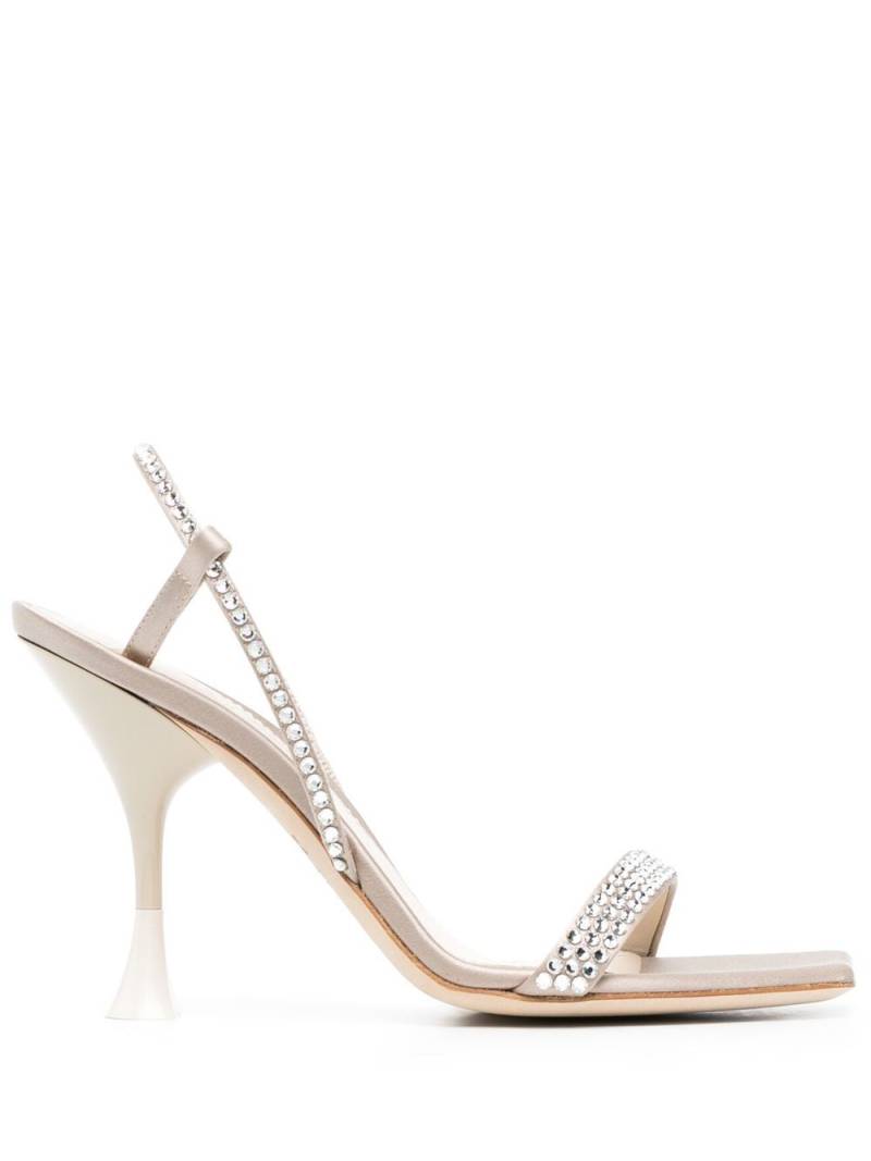 3juin crystal-embellished leather sandals - Neutrals von 3juin