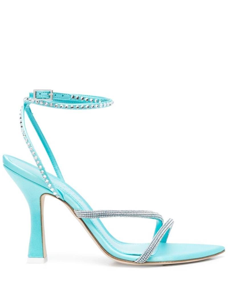 3juin crystal-embellished strappy leather sandals - Blue von 3juin