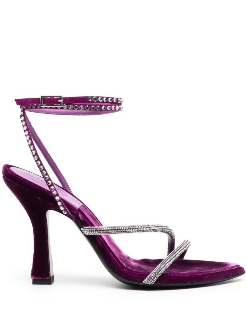 3juin crystal-strap velvet sandals - Purple von 3juin