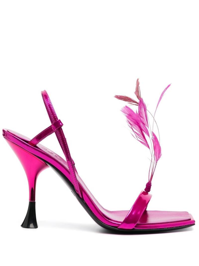 3juin feather-detail 110mm slingback sandals - Pink von 3juin