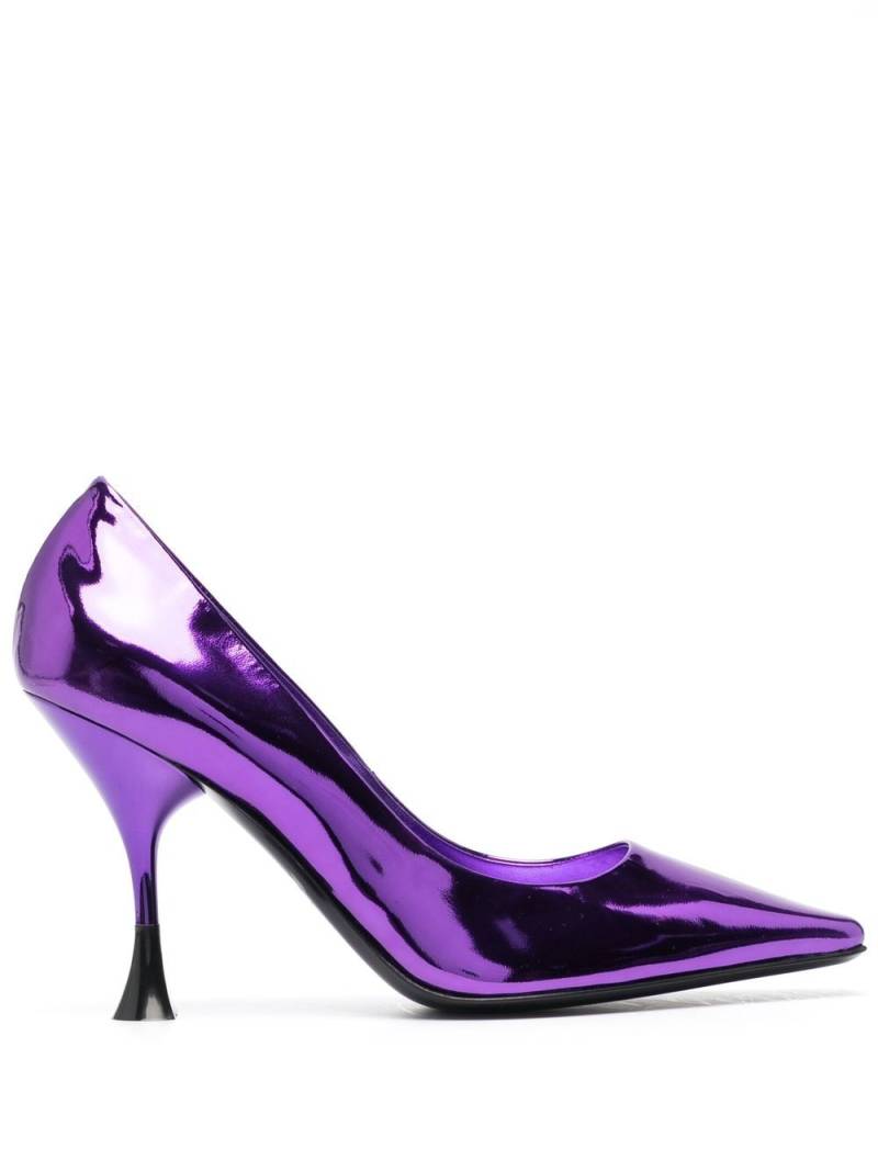 3juin metallic-effect 95mm heel pumps - Purple von 3juin