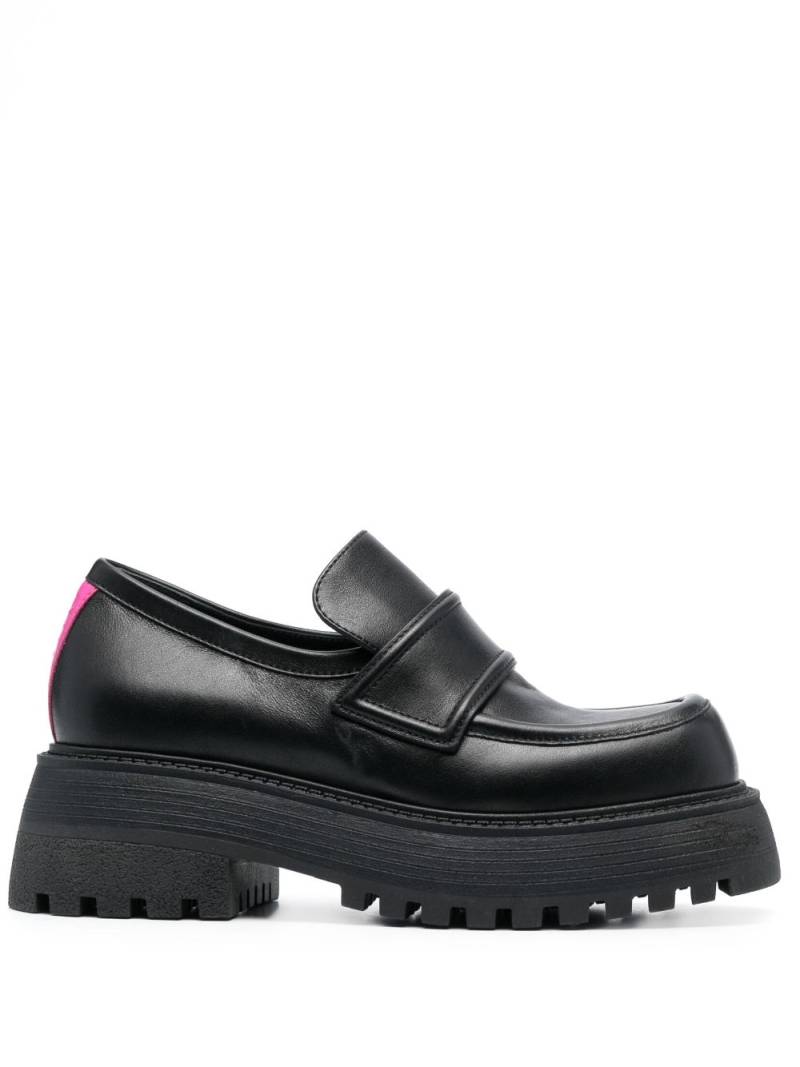 3juin penny-slot leather loafers - Black von 3juin