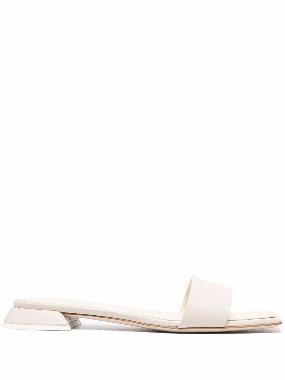 3juin square-toe leather slides - Neutrals von 3juin