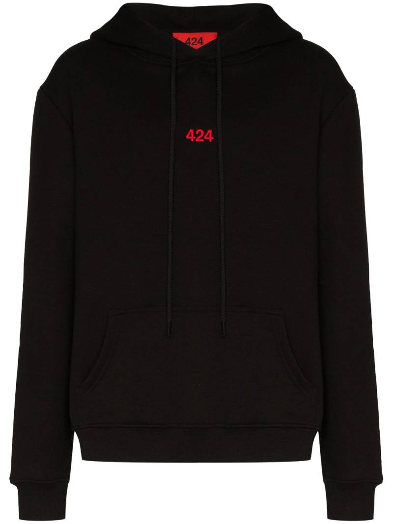 424 logo-embroidered hoodie - Black von 424