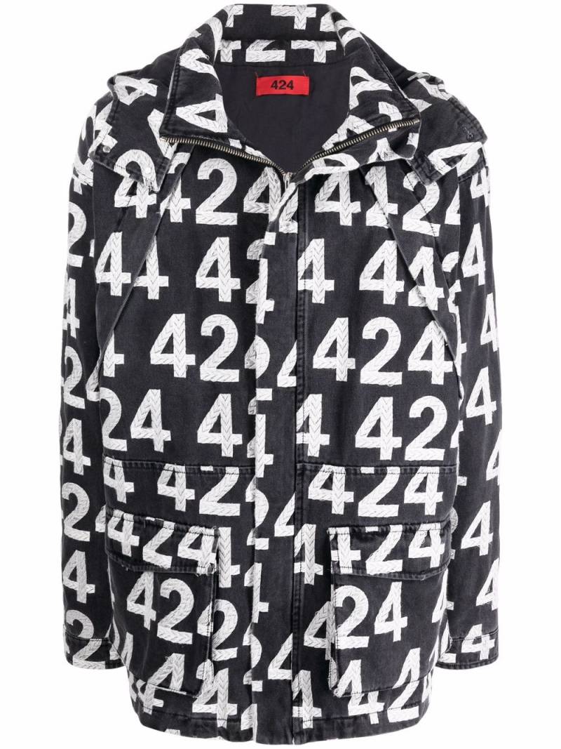 424 all-over logo print jacket - Black von 424