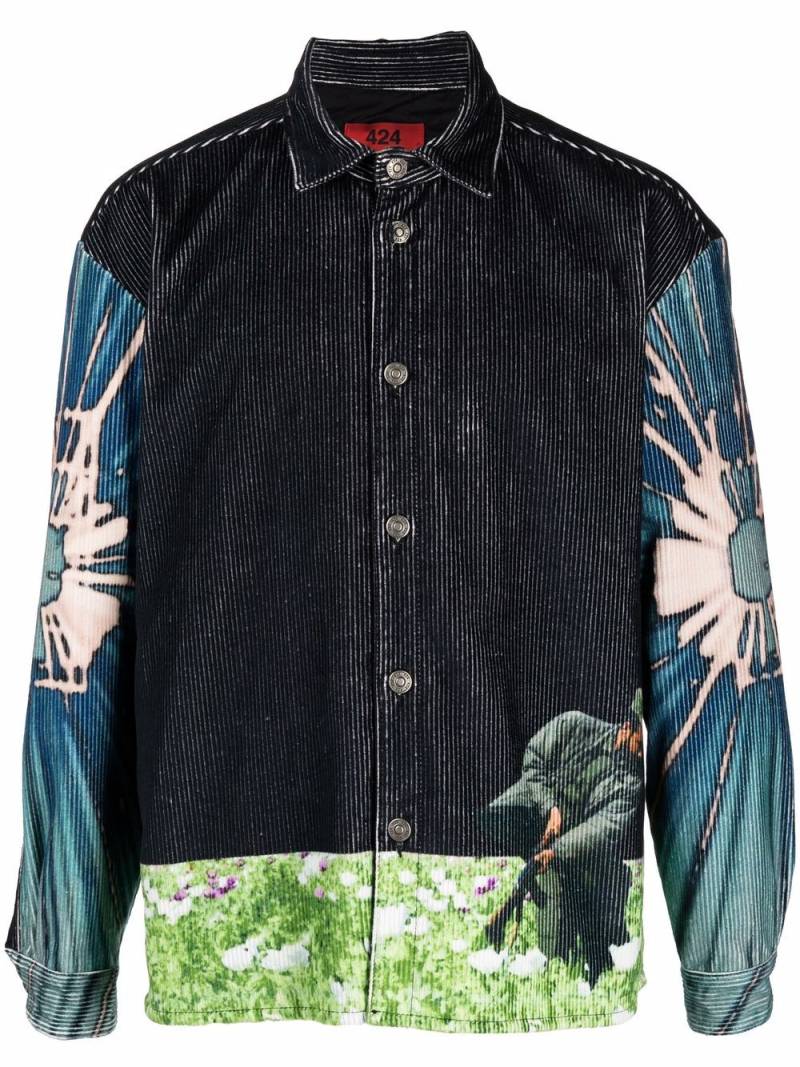 424 apocalypse garden shirt jacket - Black von 424