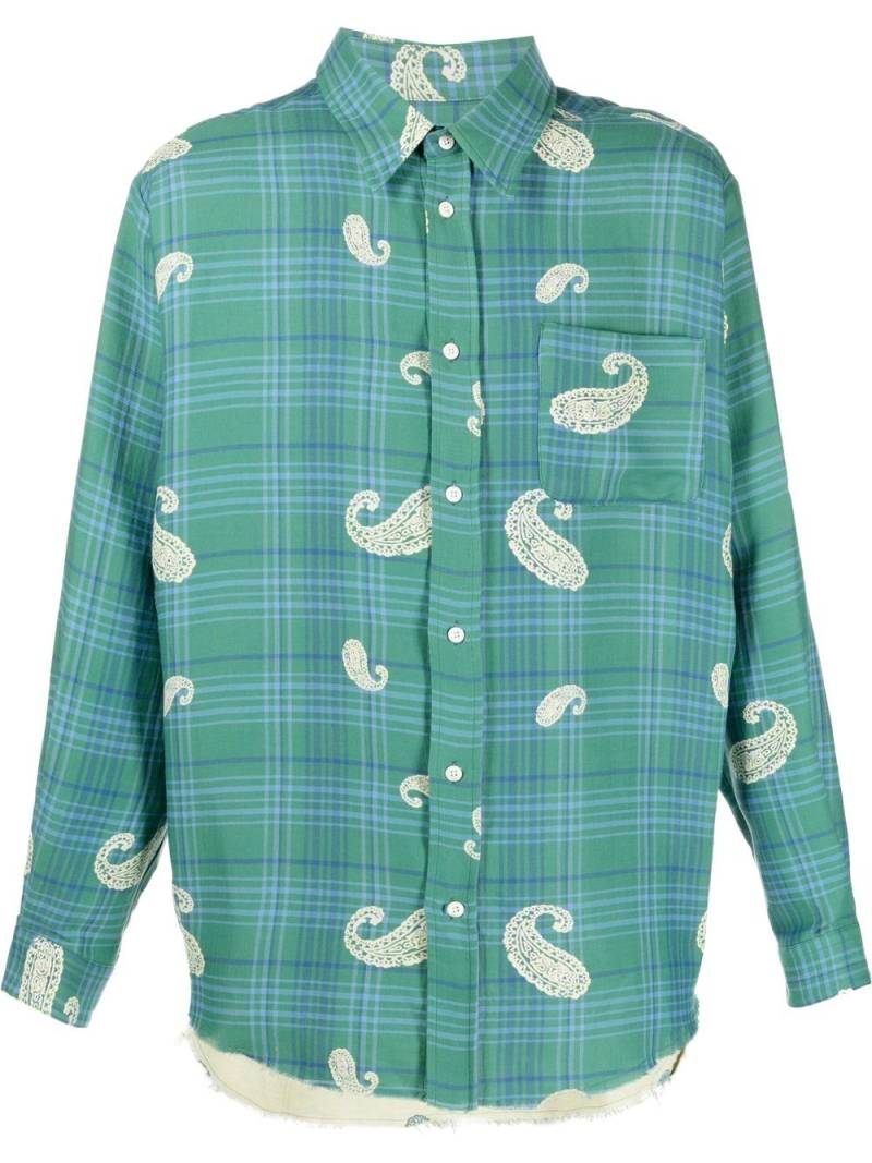 424 check print octopus shirt - Green von 424