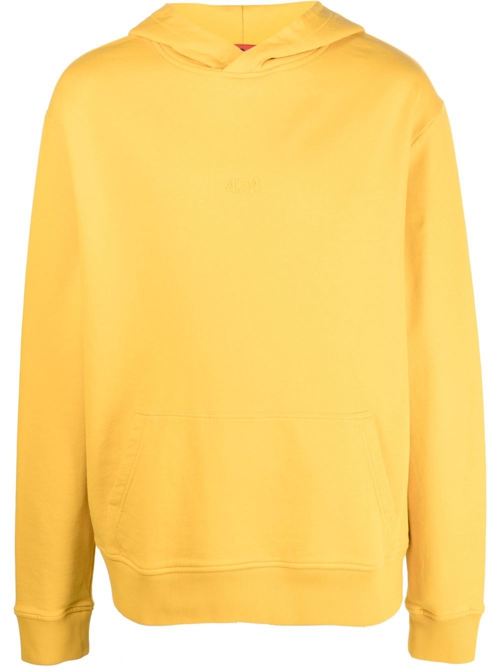 424 debossed-logo cotton hoodie - Yellow von 424