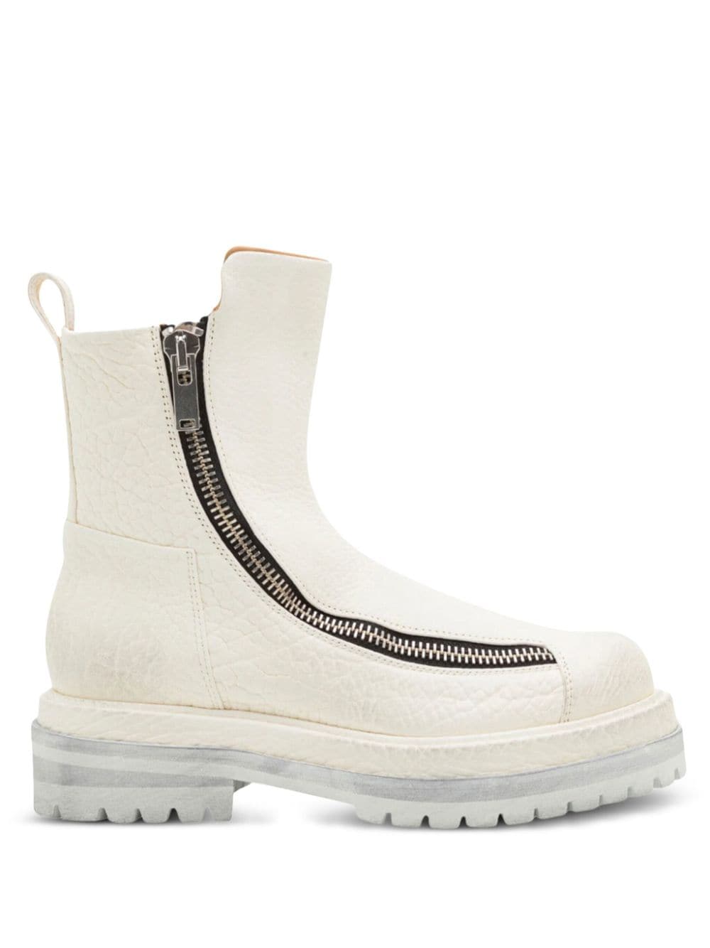 424 double zipper ankle boots - White von 424