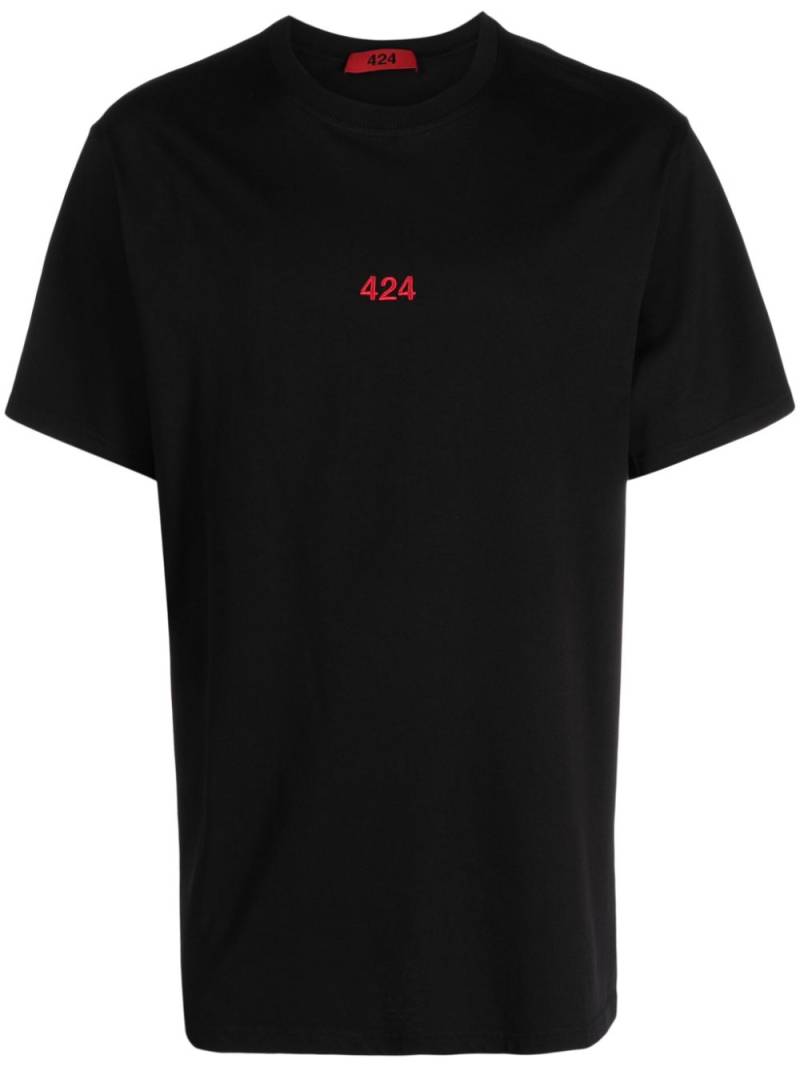 424 logo-embroidered cotton T-shirt - Black von 424