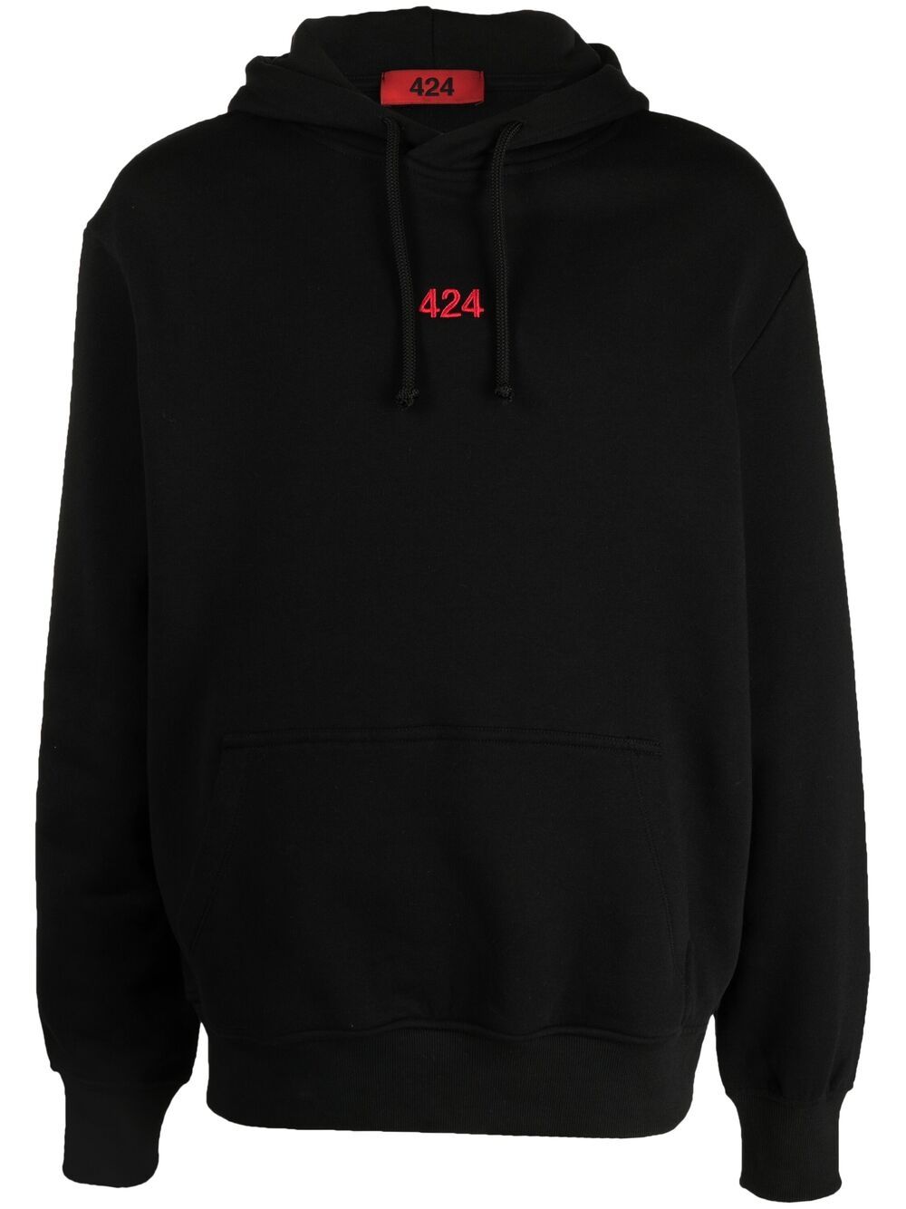 424 logo-embroidered cotton hoodie - Black von 424