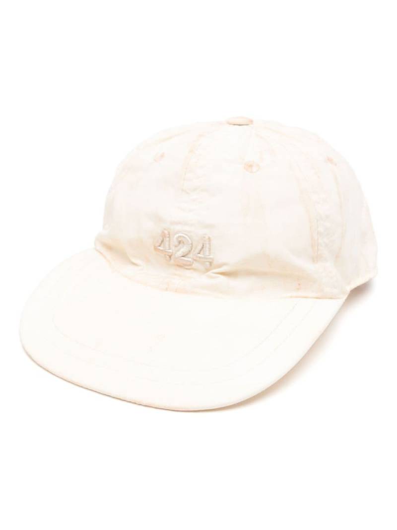 424 logo-embroidered distressed cap - Neutrals von 424