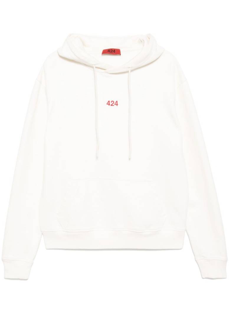 424 logo-embroidered hoodie - White von 424