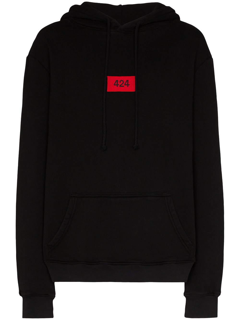 424 logo patch hoodie - Black von 424