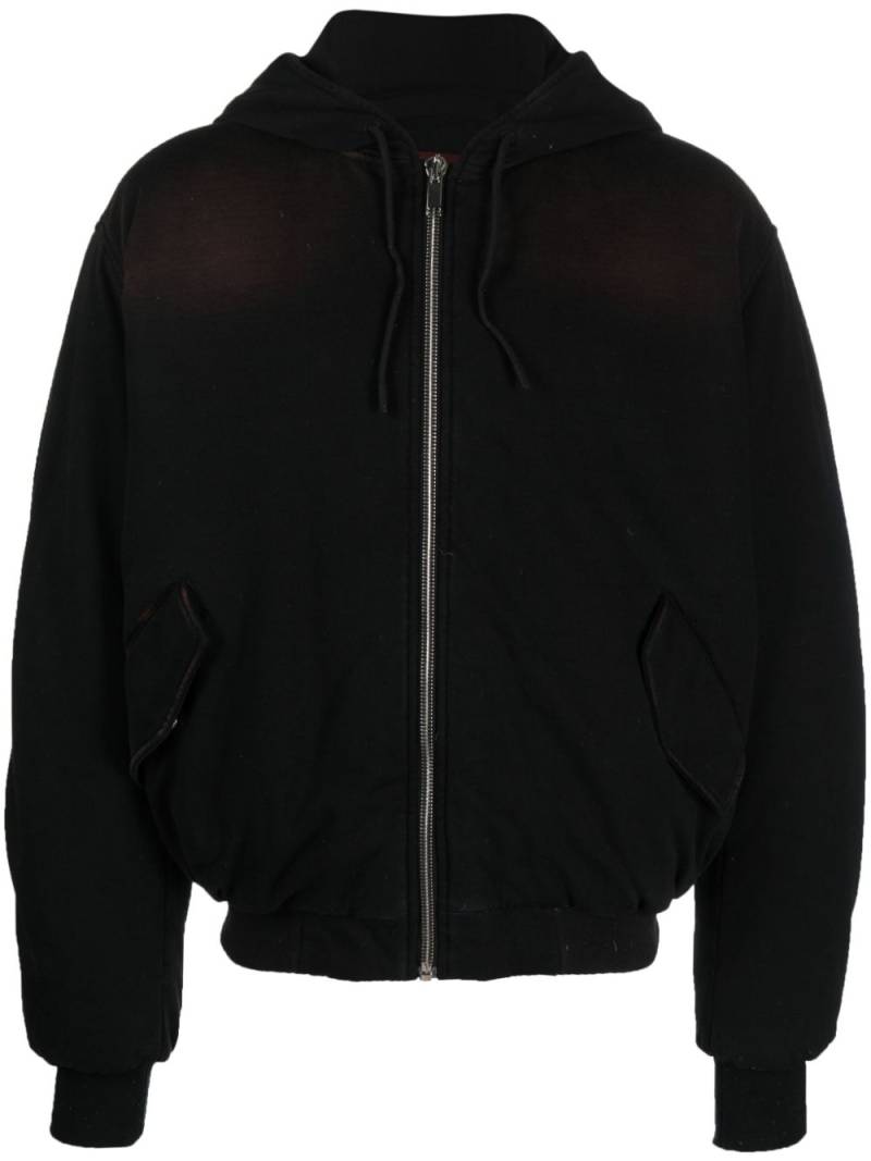 424 zip-up padded hooded jacket - Black von 424