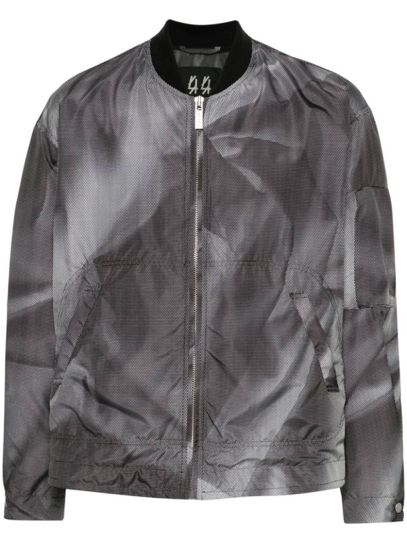 44 LABEL GROUP Crinkle graphic-print bomber jacket - Black von 44 LABEL GROUP