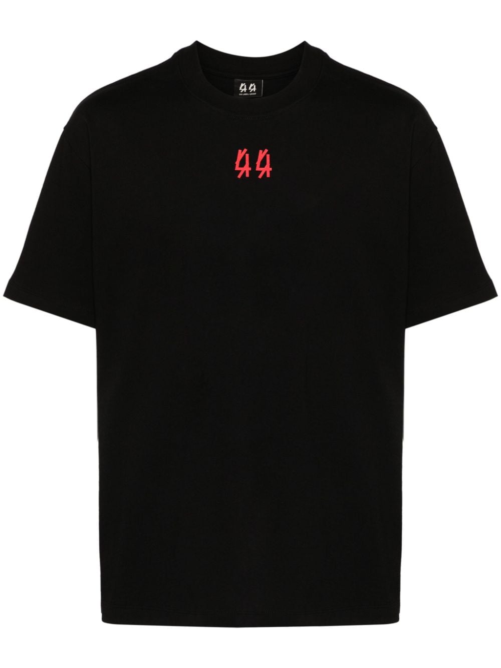 44 LABEL GROUP Lasered cotton T-shirt - Black von 44 LABEL GROUP