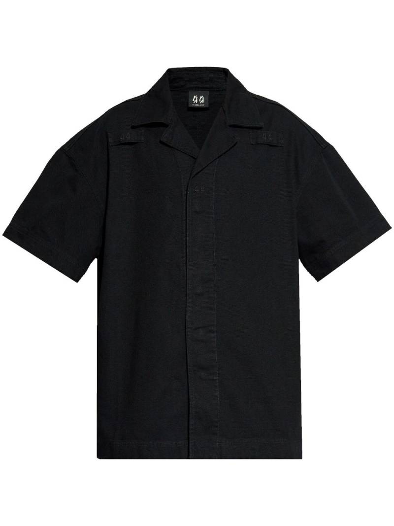 44 LABEL GROUP solid bowling shirt - Black von 44 LABEL GROUP