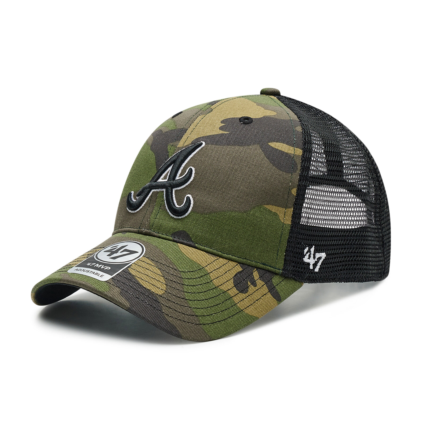 Cap 47 Brand MLB Atlanta Braves Branson Trucker B-CBRAN01GWP-CMB Grün von 47 Brand