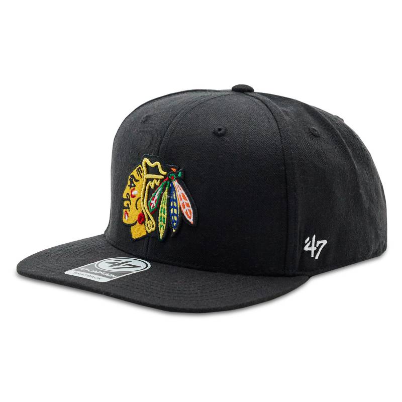 Cap 47 Brand NHL Chicago Blackhawks No Shot '47 CAPTAIN H-NSHOT04WBP-BKB Schwarz von 47 Brand