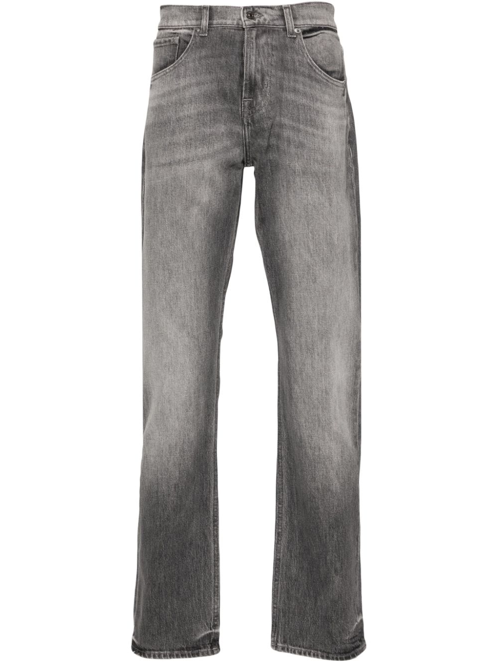 7 For All Mankind Check Off mid-rise straight-leg jeans - Grey von 7 For All Mankind