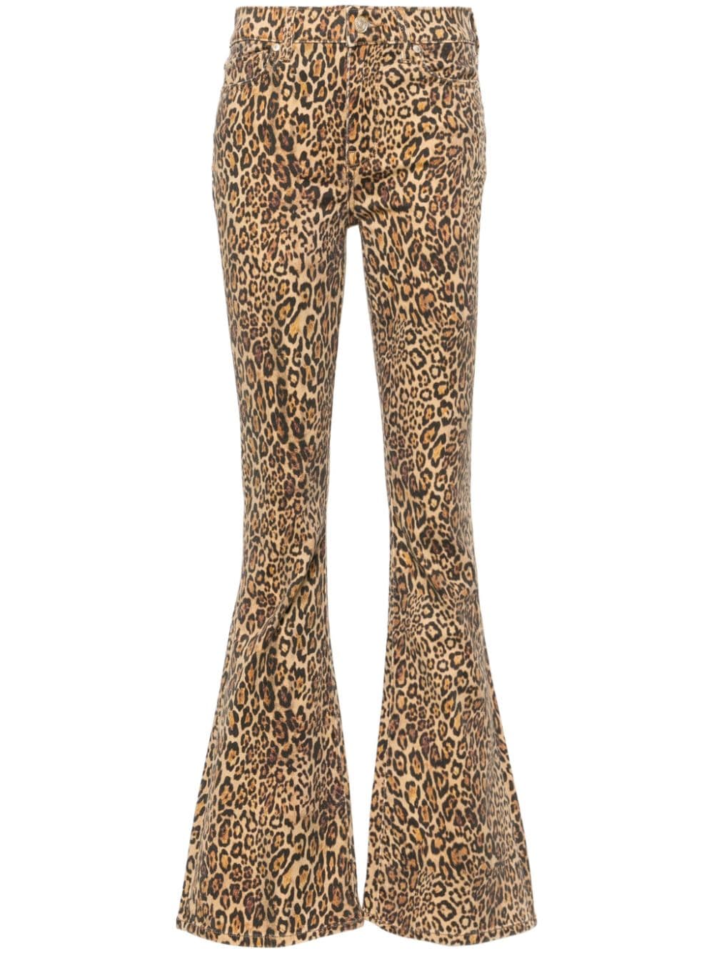 7 For All Mankind HW Ali leopard-print flared jeans - Brown von 7 For All Mankind