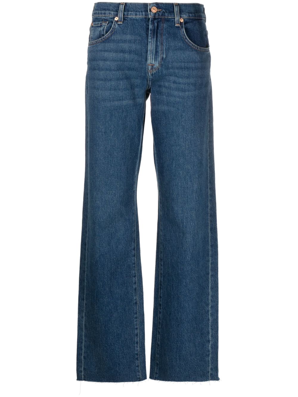 7 For All Mankind Tess high-rise straight-leg jeans - Blue von 7 For All Mankind