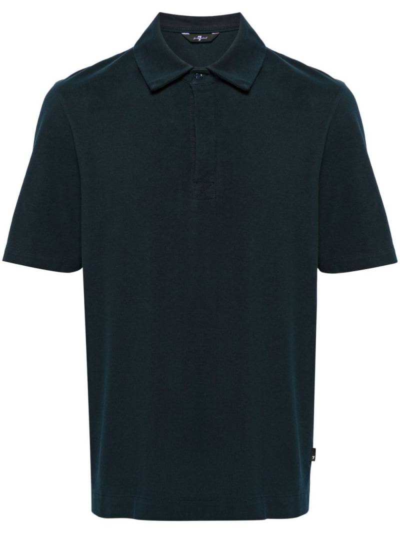 7 For All Mankind buttoned cotton polo shirt - Blue von 7 For All Mankind