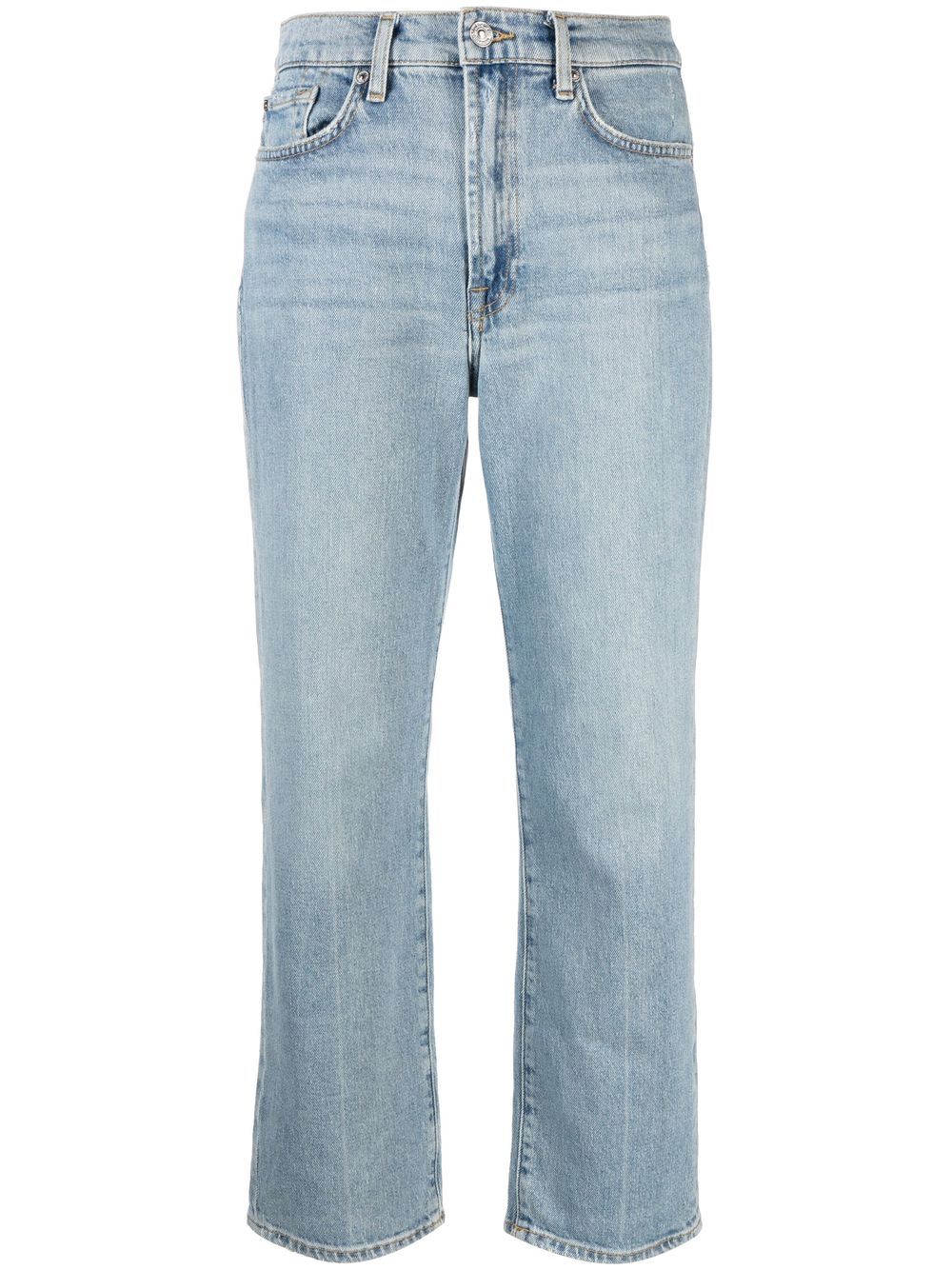 7 For All Mankind cropped light-wash jeans - Blue von 7 For All Mankind