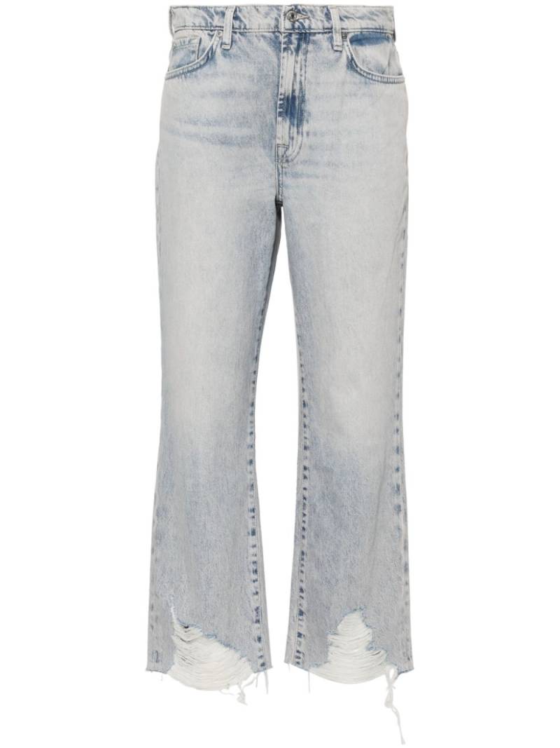 7 For All Mankind distressed cotton cropped jeans - Blue von 7 For All Mankind