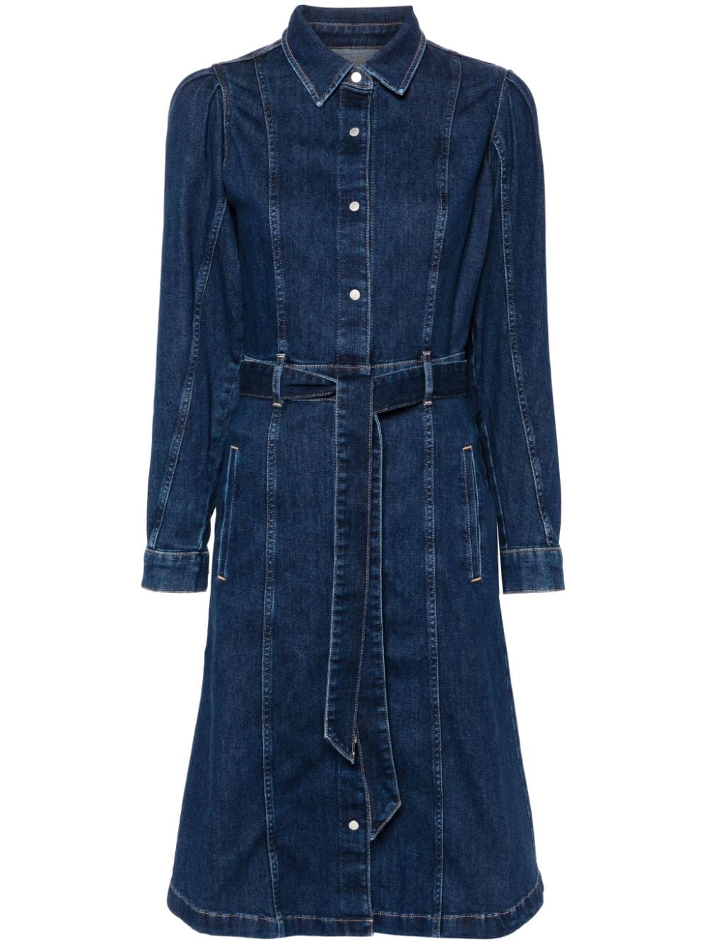 7 For All Mankind puff-sleeve denim dress - Blue von 7 For All Mankind