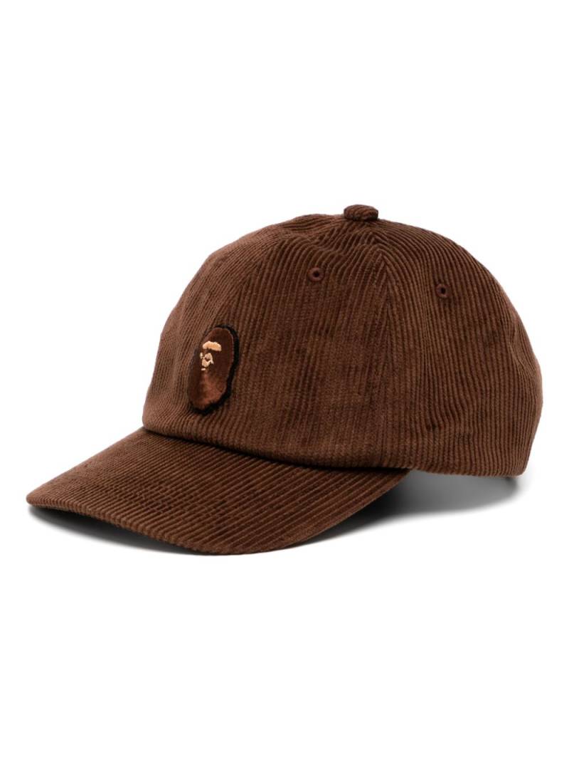 A BATHING APE® Ape Head corduroy cap - Brown von A BATHING APE®