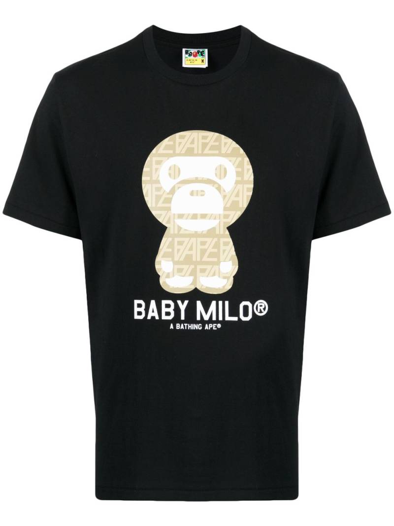 A BATHING APE® Baby Milo logo-monogram T-shirt - Black von A BATHING APE®