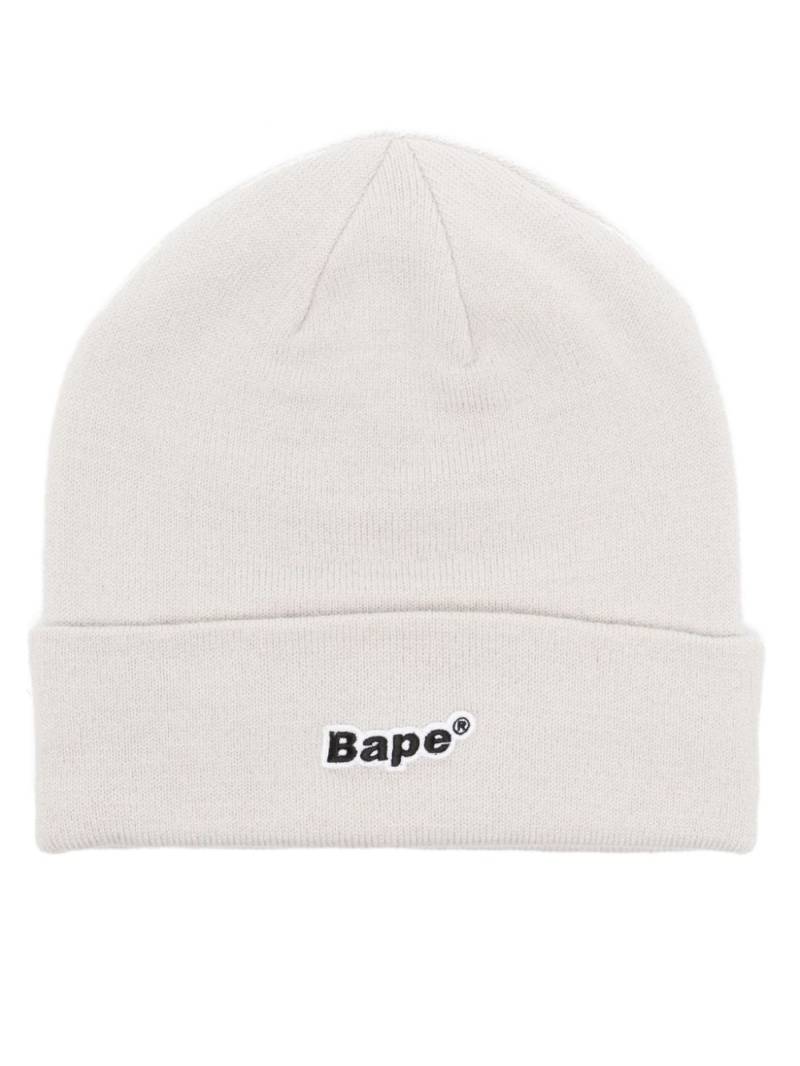 A BATHING APE® Bape-patch knitted beanie - Grey von A BATHING APE®