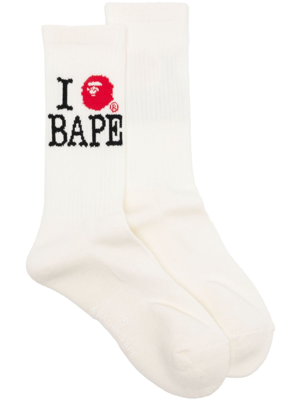 A BATHING APE® I love BAPE socks - White von A BATHING APE®