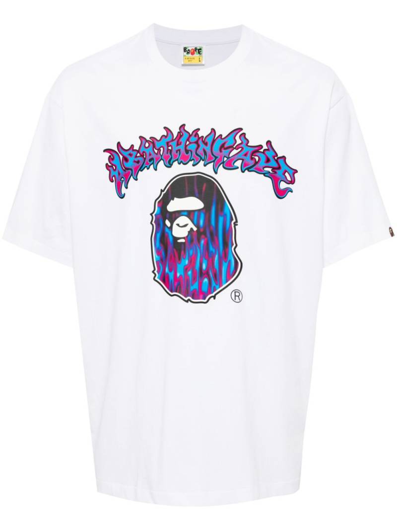 A BATHING APE® Mad Flame Ape Head-print T-shirt - White von A BATHING APE®