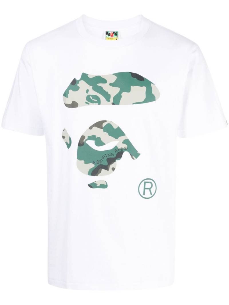 A BATHING APE® Thermography Ape Face-print cotton T-shirt - White von A BATHING APE®