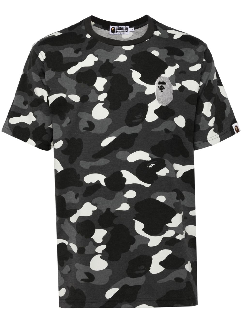 A BATHING APE® camouflage-print logo-embroidered T-shirt - Grey von A BATHING APE®