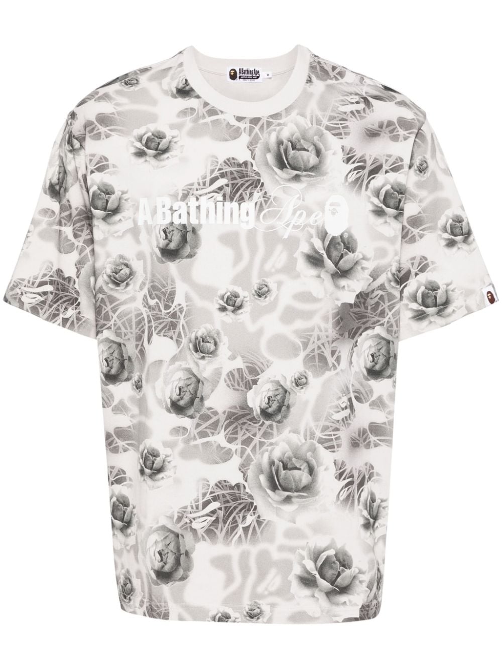 A BATHING APE® floral solid camouflage logo T-shirt - Grey von A BATHING APE®