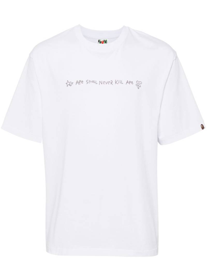 A BATHING APE® hand drawn logo T-shirt - White von A BATHING APE®