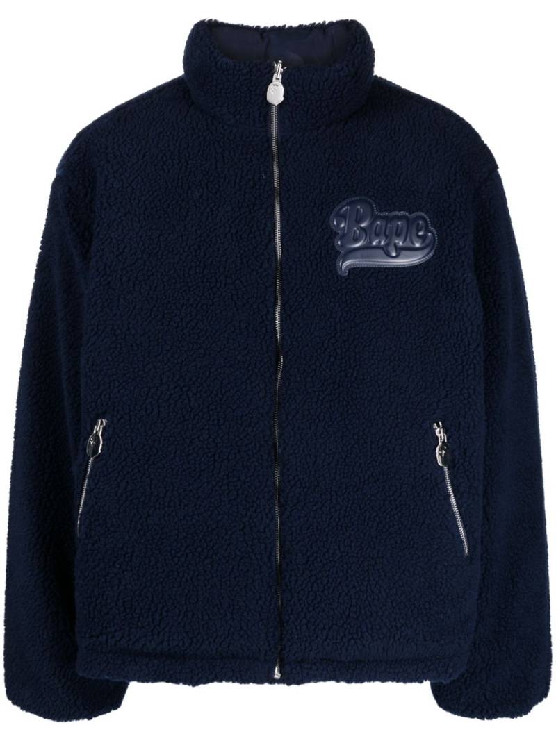 A BATHING APE® logo-appliqué fleece jacket - Blue von A BATHING APE®