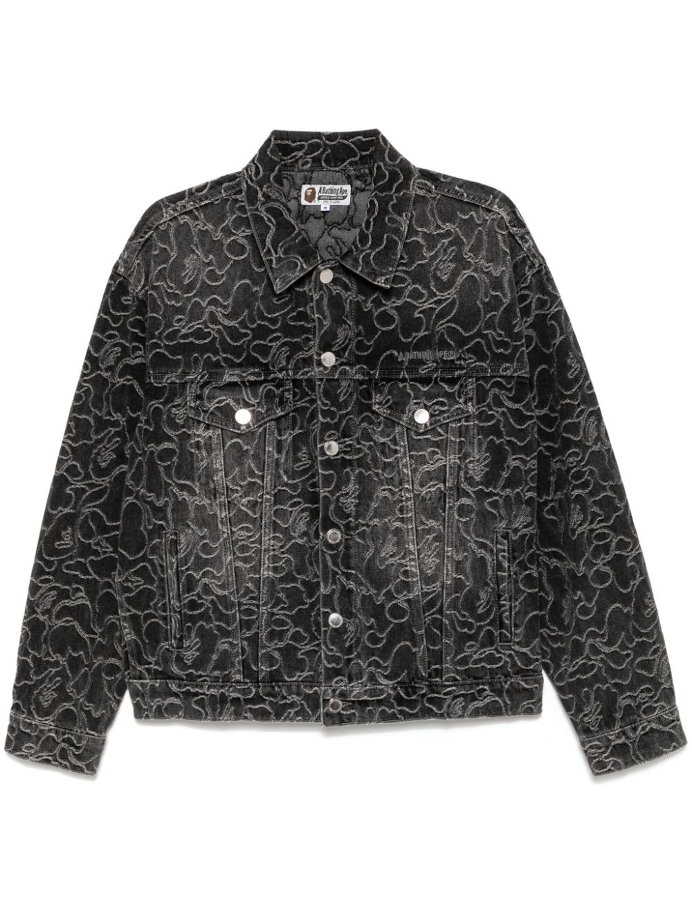 A BATHING APE® logo-embroidered denim jacket - Black von A BATHING APE®