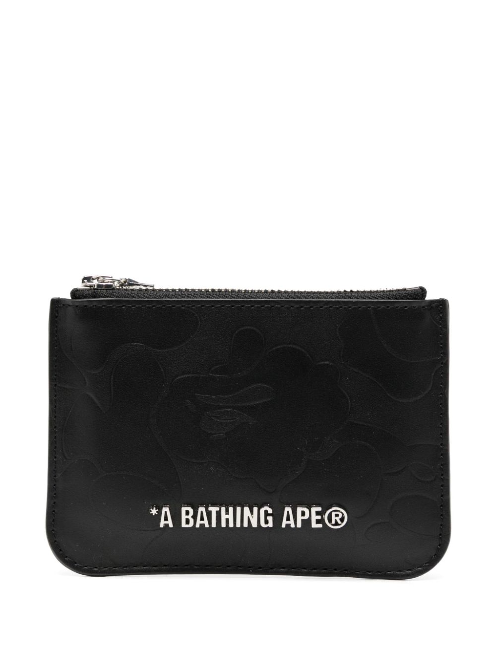 A BATHING APE® logo-lettering leather coin purse - Black von A BATHING APE®