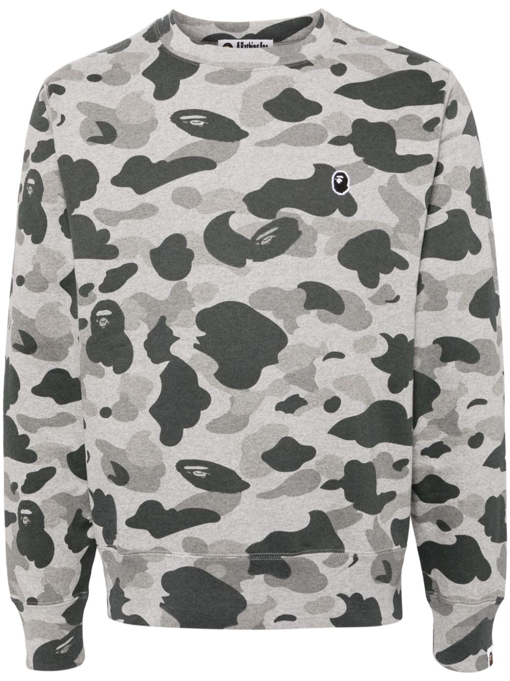 A BATHING APE® logo-patch camo sweatshirt - Grey von A BATHING APE®