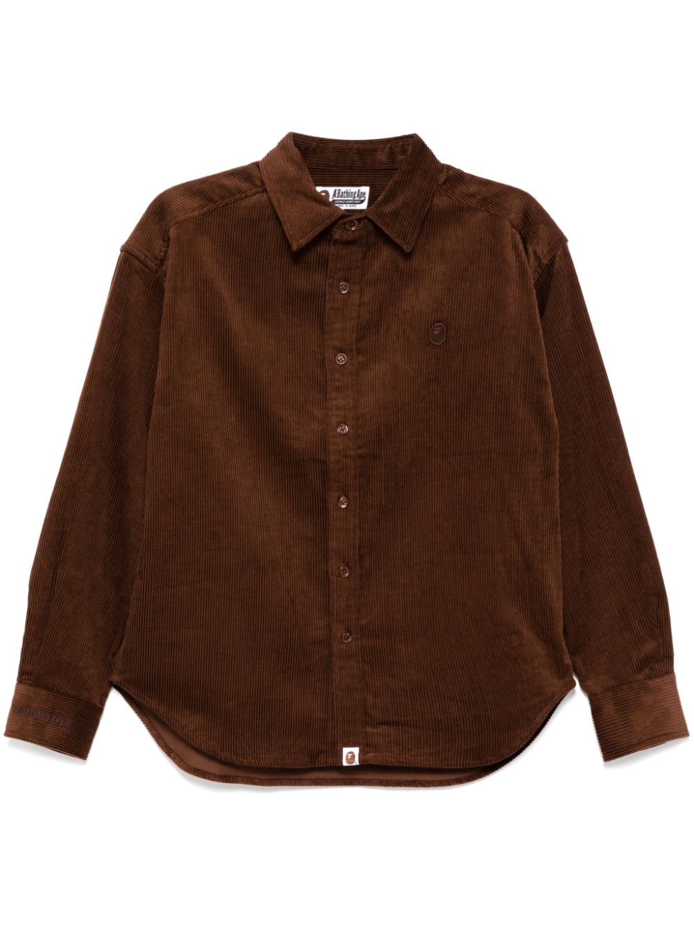 A BATHING APE® logo-patch corduroy shirt - Brown von A BATHING APE®