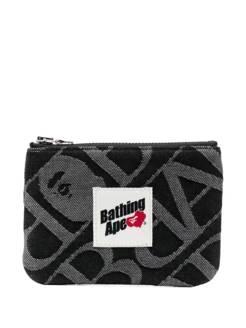 A BATHING APE® logo-patch monogram-jacquard wallet - Black von A BATHING APE®