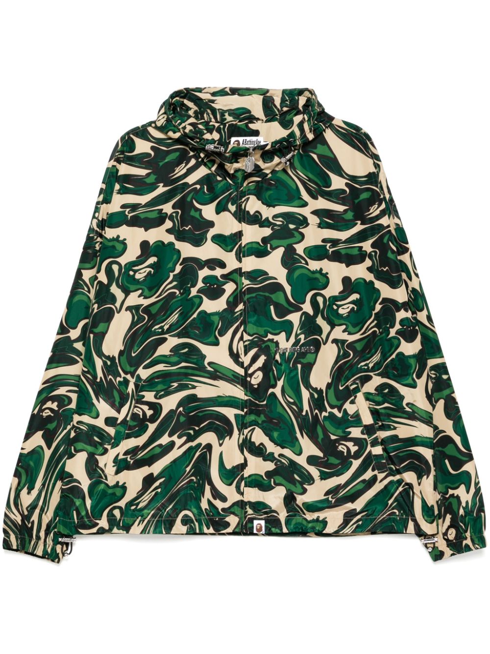 A BATHING APE® marbling-camo hooded jacket - Green von A BATHING APE®