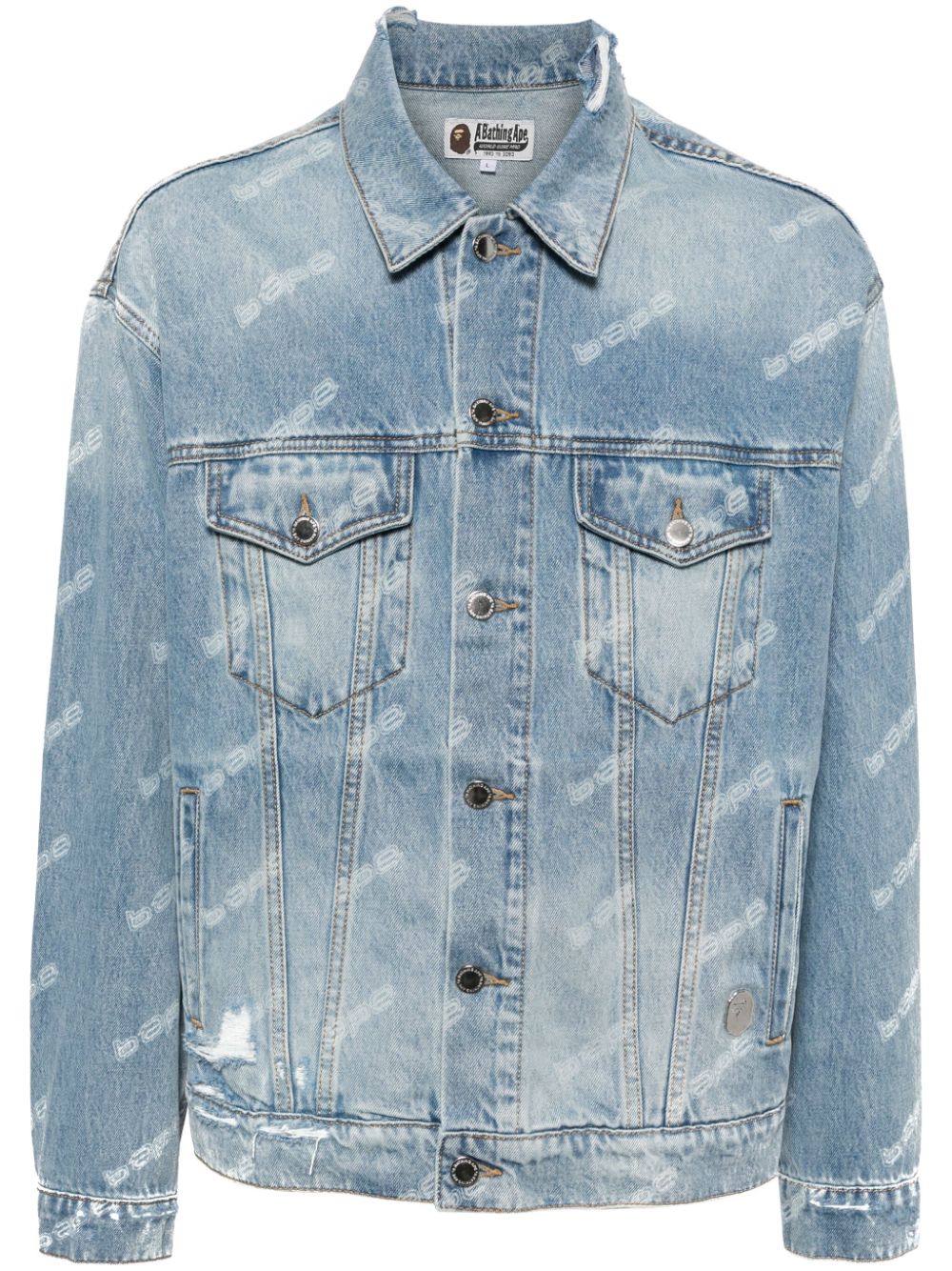 A BATHING APE® monogram-print denim jacket - Blue von A BATHING APE®