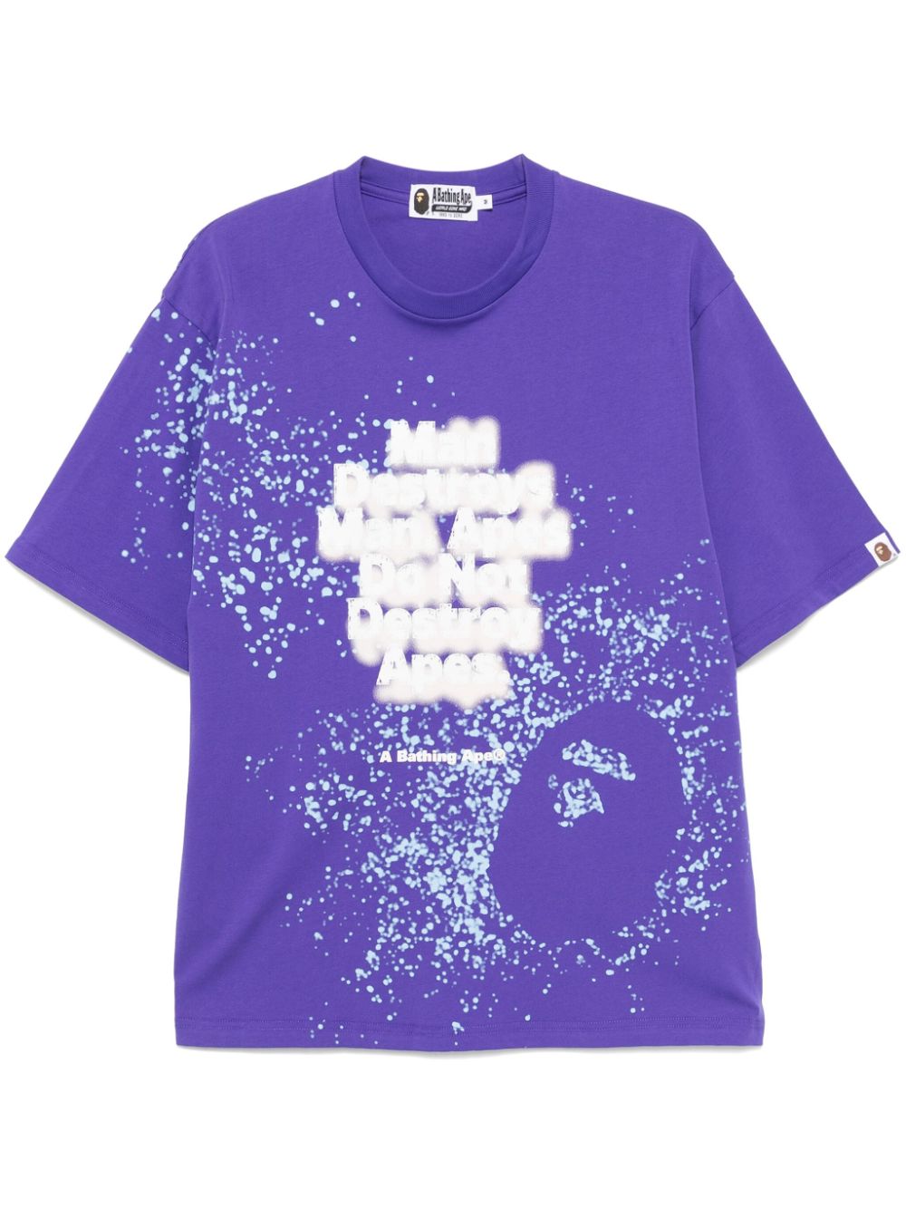 A BATHING APE® spray-print slogan T-shirt - Purple von A BATHING APE®