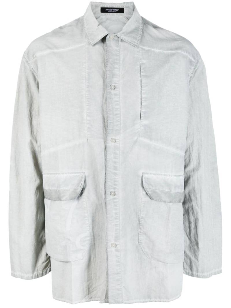 A-COLD-WALL* Cipher dyed overshirt - Grey von A-COLD-WALL*